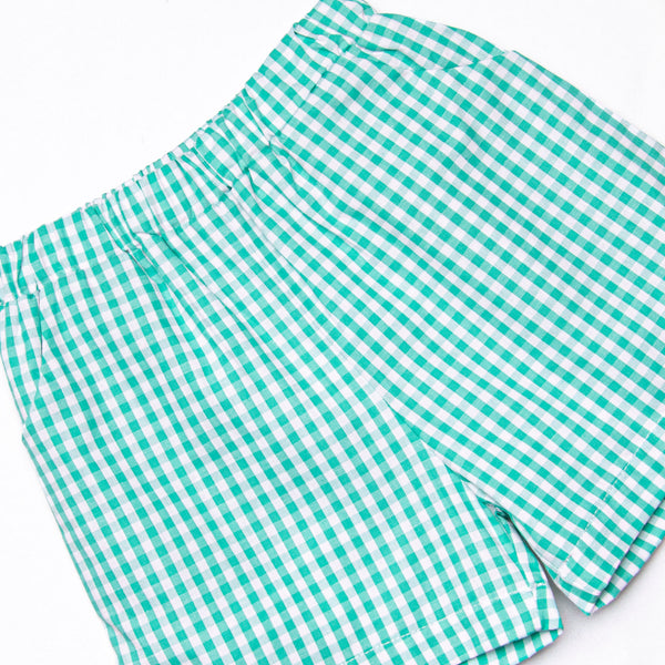 Prim Pumpkins Embroidered Short Set, Green