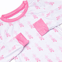 Satin Slippers Bamboo Pajama Set, Pink
