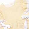 Plain Jane Ruffle Short Set, Yellow Seersucker