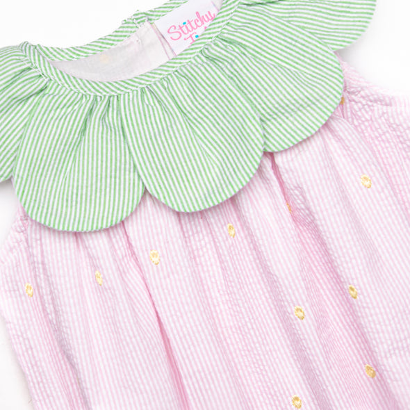 Little Berry Embroidered Bubble, Pink