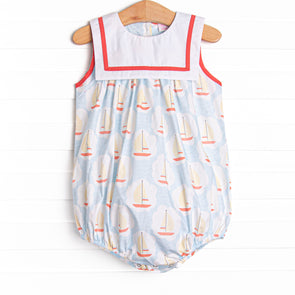 Scalloped Sails Bib Bubble, Blue