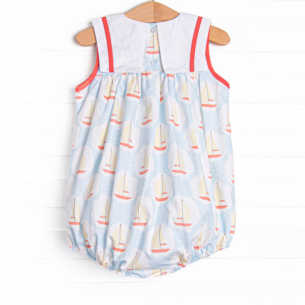 Scalloped Sails Bib Bubble, Blue