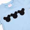 Mr. Mouse Applique Short Set, Blue Stripe