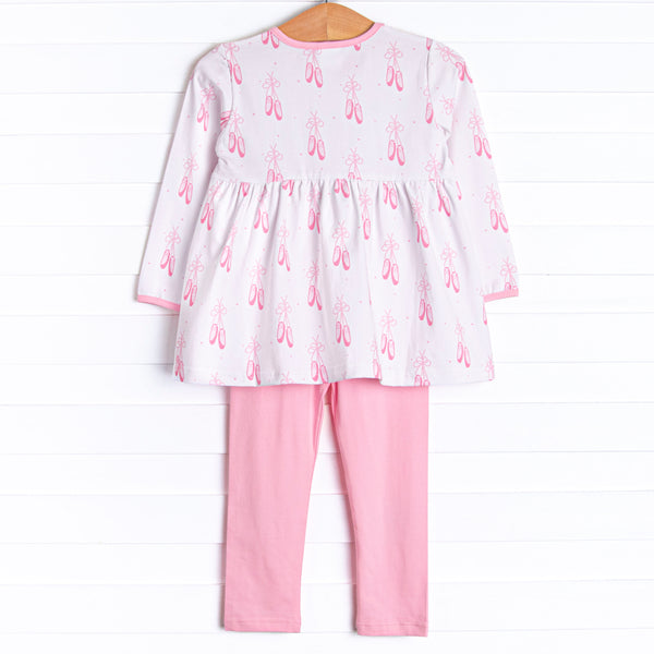 Satin Slippers Legging Set, Pink
