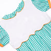 Prim Pumpkins Embroidered Bubble, Green