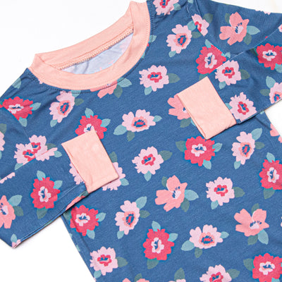 Blooming Beauty Bamboo Pajama Set, Blue