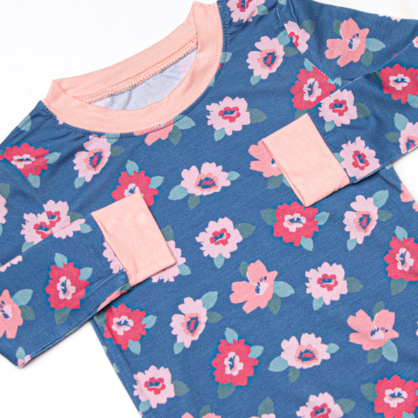Blooming Beauty Bamboo Pajama Set, Blue