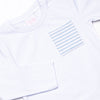 Evan Pant Set, White and Light Blue Stripe