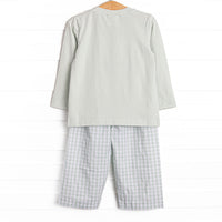Blue Bronco Smocked Pant Set, Green
