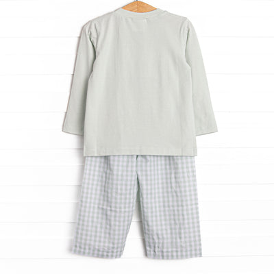 Blue Bronco Smocked Pant Set, Green