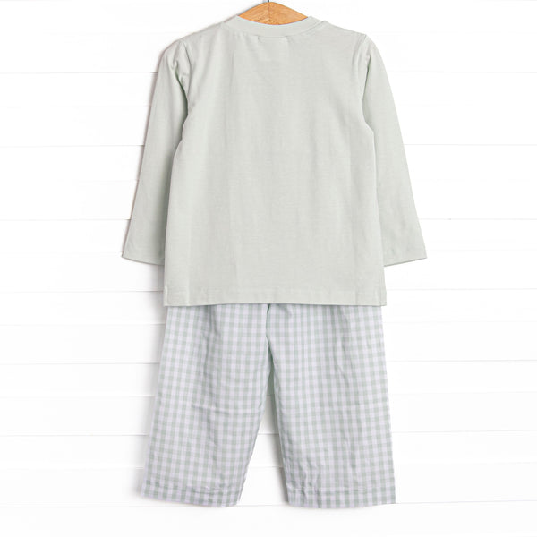 Blue Bronco Smocked Pant Set, Green