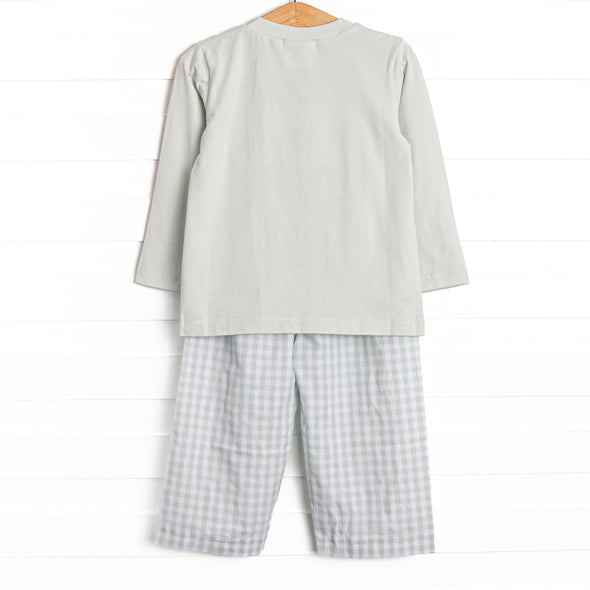Blue Bronco Smocked Pant Set, Green