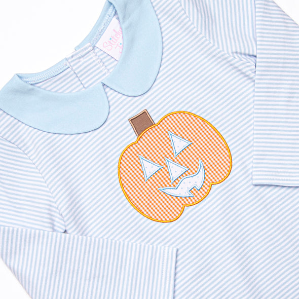 Cutest Carving Applique Romper, Blue