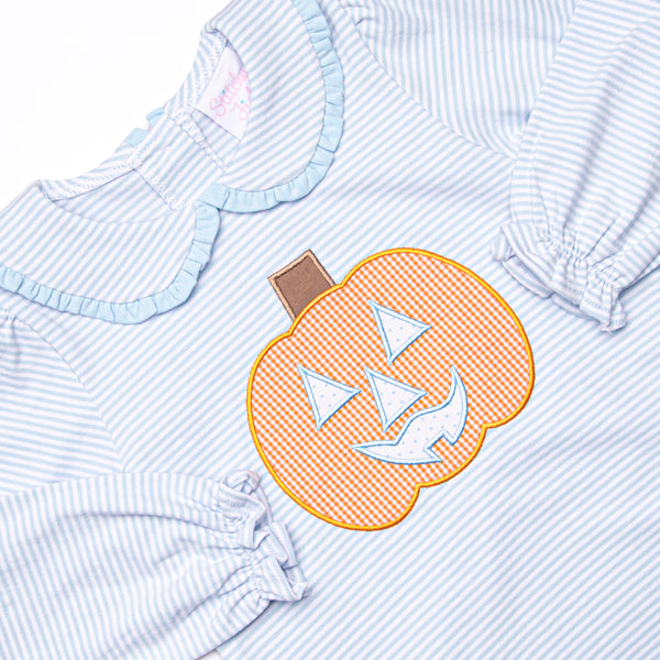 Cutest Carving Applique Legging Set, Blue