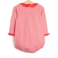 Lizzie Long Sleeve Bubble, Fire Red Stripe