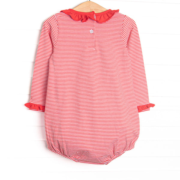 Lizzie Long Sleeve Bubble, Fire Red Stripe