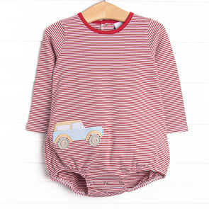 Blue Bronco Applique Bubble, Red