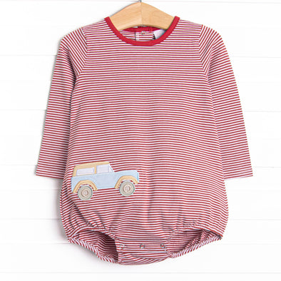 Blue Bronco Applique Bubble, Red