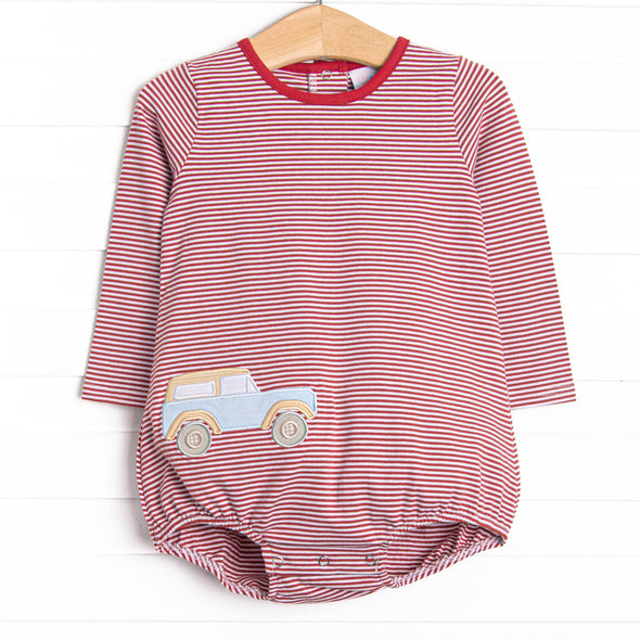 Blue Bronco Applique Bubble, Red