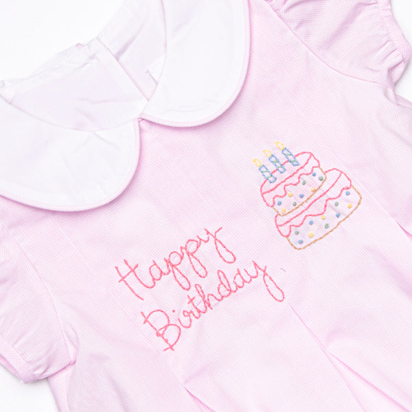 Birthday Wish Embroidered Bubble, Pink