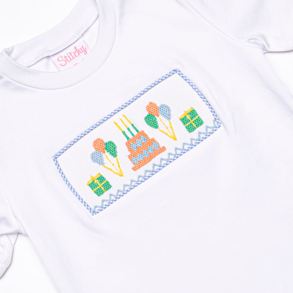 Let's Celebrate Smocked Pant Set, Blue Gingham