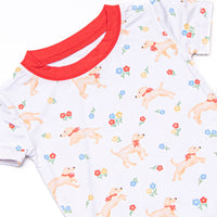 Chasing Tails Bamboo Pajama Short Sleeve Set, Red
