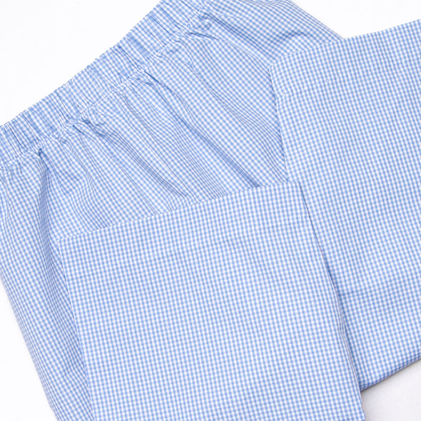 Let's Celebrate Smocked Pant Set, Blue Gingham