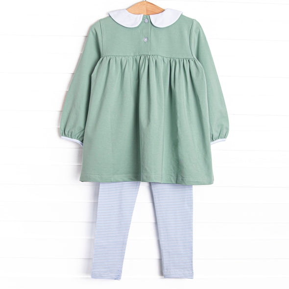Sage and Stripes Legging Set, Green