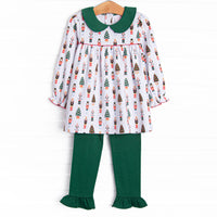 Toy Soldier Ruffle Legging Set, Green