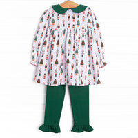 Toy Soldier Ruffle Legging Set, Green