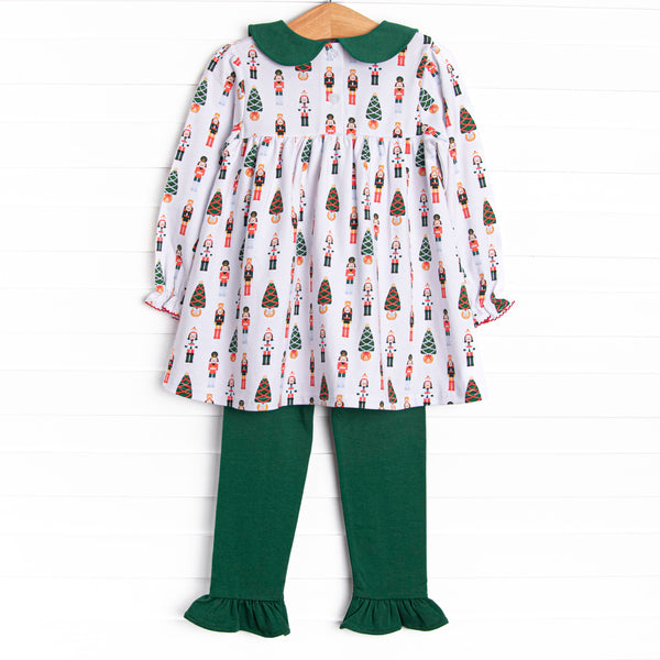 Toy Soldier Ruffle Legging Set, Green