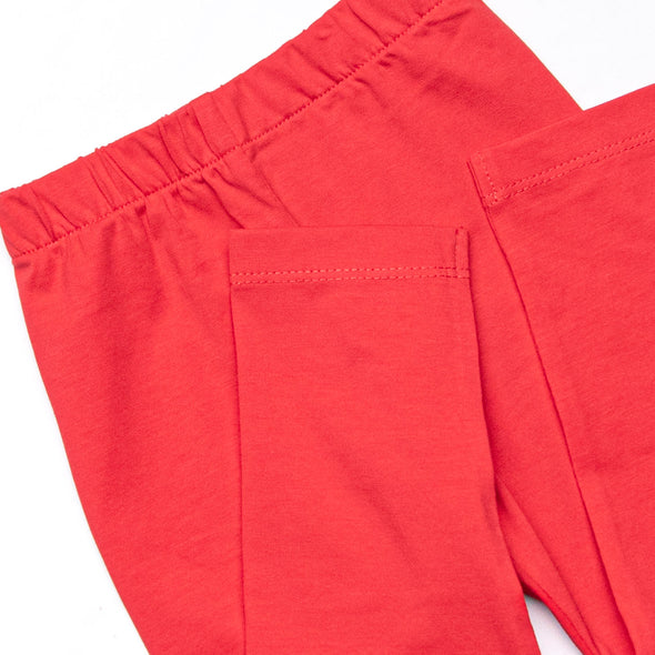 Late Summer Scarlet Smocked Legging Set, Red