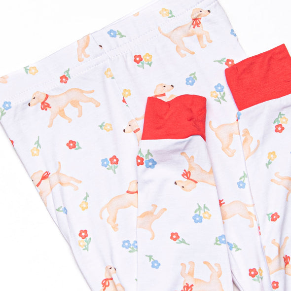 Chasing Tails Bamboo Pajama Short Sleeve Set, Red