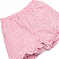 Global Studies Applique Ruffle Short Set, Blue