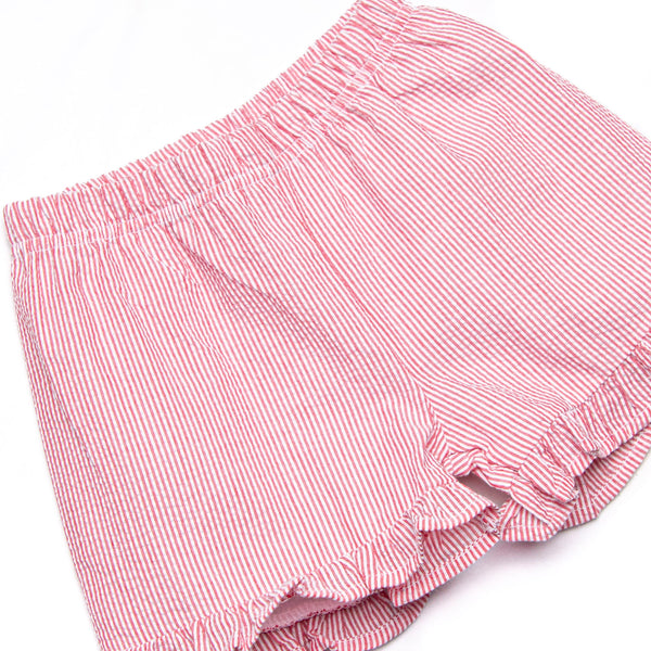 Global Studies Applique Ruffle Short Set, Blue