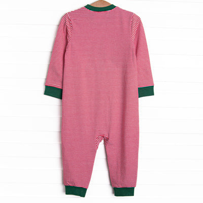 Toy Soldier Trio Applique Romper, Red