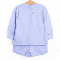 Polka Dot Play Short Set, Blue