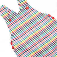 Prep School Plaid Short Romper, Red