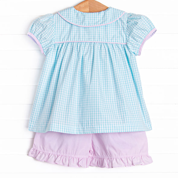 Brain Freeze Smocked Short Set, Blue