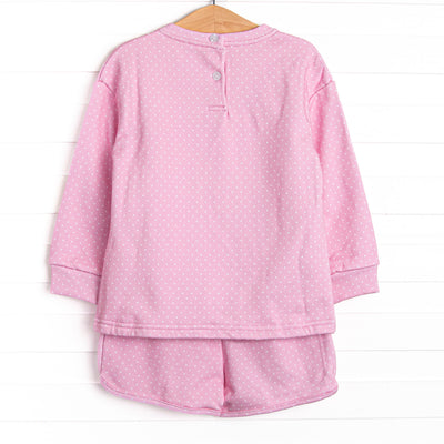 Polka Dot Play Short Set, Pink