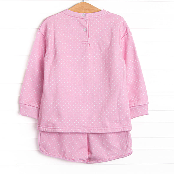 Polka Dot Play Short Set, Pink