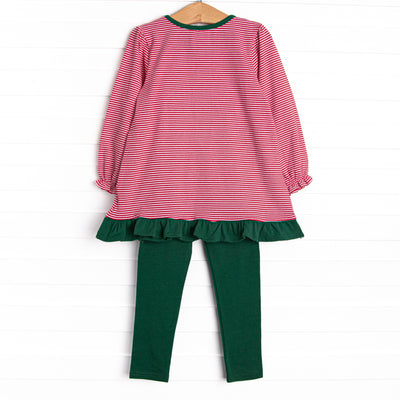Toy Soldier Trio Applique Legging Set, Red