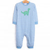 Day at the Museum Applique Romper, Medium Blue