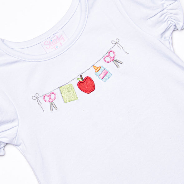 First Day Favorites Embroidered Ruffle Short Set, Red