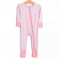 Pink Rosebud Bamboo Zippy Pajama, Pink