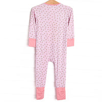 Pink Rosebud Bamboo Zippy Pajama, Pink