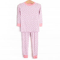 Pink Rosebud Bamboo Pajama Set, Pink