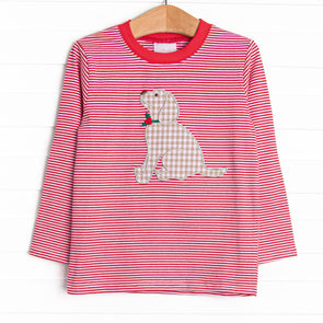 Howls of Holly Applique Top, Red