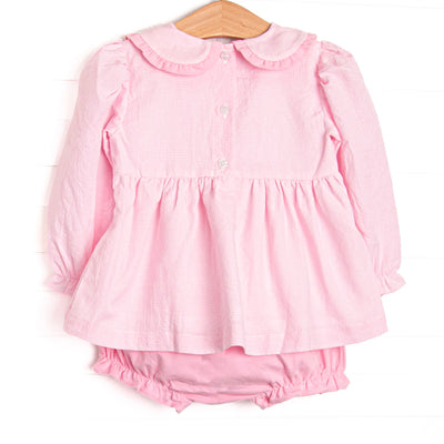 Ballroom Ballerinas Smocked Diaper Set, Pink