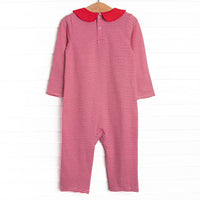 Howls of Holly Applique Romper, Red